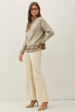 Load image into Gallery viewer, Taupe Layered Plaid Sweater
