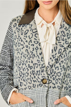 Load image into Gallery viewer, Leopard + Plaid Long Jacket
