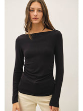 Load image into Gallery viewer, Black Shirred Modal Top
