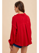 Load image into Gallery viewer, Crimson Textured Collared Top
