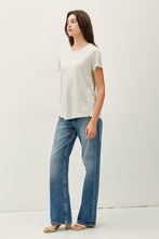 Load image into Gallery viewer, Olive Stripe Linen Tee
