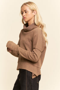 Cocoa Waffle Slit Top