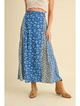 Load image into Gallery viewer, Cobalt + Green Floral Panel Skirt
