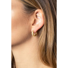 Load image into Gallery viewer, Leaf CZ Hoops
