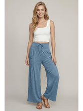 Load image into Gallery viewer, Heather Blue Smocked Waist Pants
