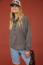 Load image into Gallery viewer, Charcoal Mock Neck Pullover
