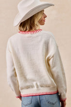 Load image into Gallery viewer, BiBi Ivory + Red Bow Sweater
