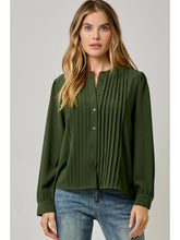 Load image into Gallery viewer, Forest Green Pleated Top
