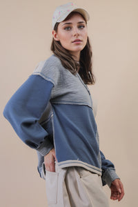 Blue Patchwork Top