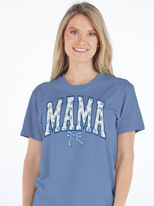 Blue Bow Mama Tee