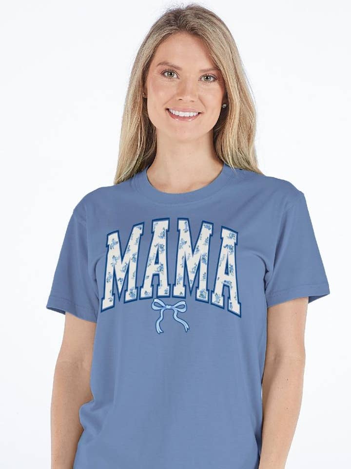 Blue Bow Mama Tee