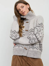 Load image into Gallery viewer, Taupe Fair Isle Cardigan
