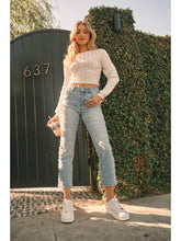 Load image into Gallery viewer, Pearl + Rhinestone Denim
