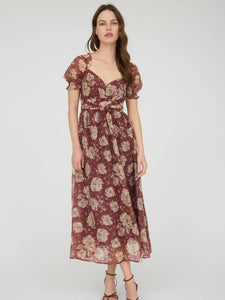 Burgundy Sweetheart Midi Dress