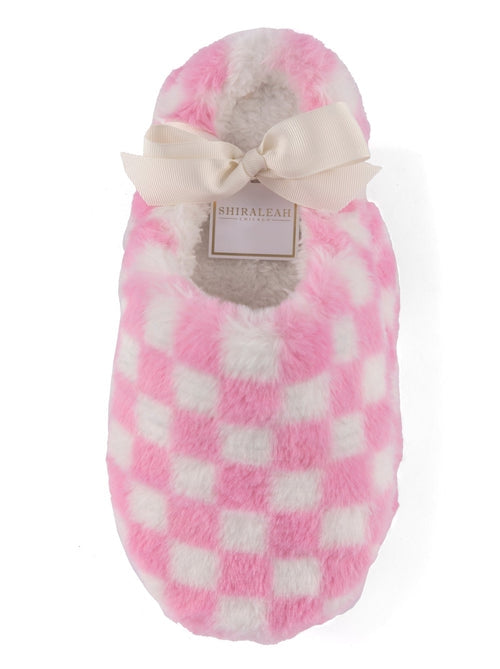Pink Check Slippers