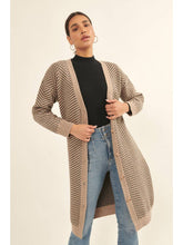 Load image into Gallery viewer, Tan + Black Chevron Cardigan
