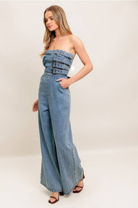 Denim Buckle Jumpsuit