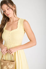 Load image into Gallery viewer, Yellow Sweetheart Smocked Dress
