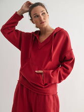 Load image into Gallery viewer, Garnet V-Neck Hoodie
