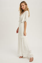 Load image into Gallery viewer, Ivory Lace Trim Maxi Dress
