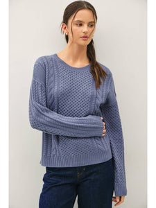 Blue Cable Sweater