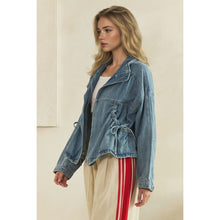 Load image into Gallery viewer, Drawstring Pocket Denim Jacket
