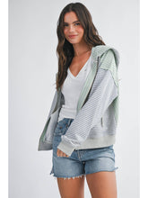 Load image into Gallery viewer, Green + Blue Zip Hoodie
