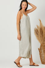 Load image into Gallery viewer, Oatmeal Striped Jumpsuit
