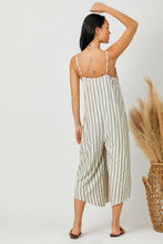 Load image into Gallery viewer, Oatmeal Striped Jumpsuit
