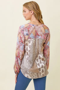 Champagne Paisley Patchwork Top