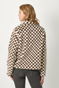Mocha Fur Checkered Jacket