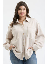 Load image into Gallery viewer, Oatmeal Ribbed Shacket - Plus
