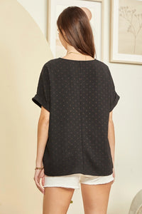 Black Dotted Top