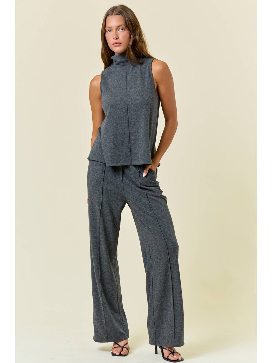 Charcoal Turtleneck Tank