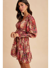 Load image into Gallery viewer, In Loom Plum Floral Smocked Dress
