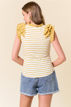 Load image into Gallery viewer, Mustard Ruffle Stripe Top
