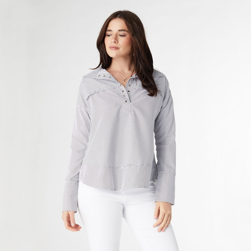 Kennedy Grommet Stripe Pullover