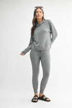 Load image into Gallery viewer, Grey Brushed Cowlneck Top
