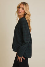 Load image into Gallery viewer, Dark Green Grid Top
