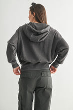Load image into Gallery viewer, Mono B Washed Black Tapered Hoodie
