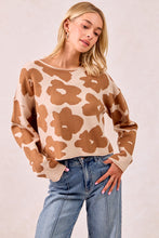 Load image into Gallery viewer, Mocha + Cream Floral Sweater
