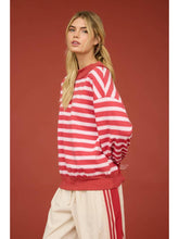 Load image into Gallery viewer, Red + Pink Stripe Pullover

