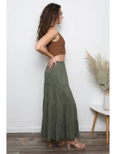 Load image into Gallery viewer, Angie Olive Slit Maxi Skirt
