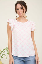 Load image into Gallery viewer, Ivory + Pink Bow Print Top
