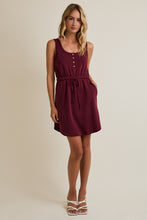 Load image into Gallery viewer, Gilli Wine Button Tank Dress
