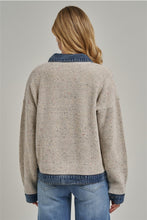Load image into Gallery viewer, Oatmeal + Denim Layered Cardigan
