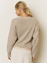 Load image into Gallery viewer, Oatmeal Lace Trim Cardigan
