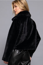 Load image into Gallery viewer, Black Toggle Faux Fur Jacket
