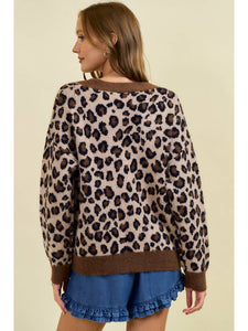 Gold Button Leopard Cardigan