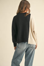 Load image into Gallery viewer, Black + Oatmeal Blocked Sweater
